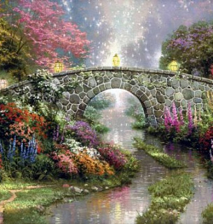 Фотообои В1-045 Волшебный мост живопись 300х270 см