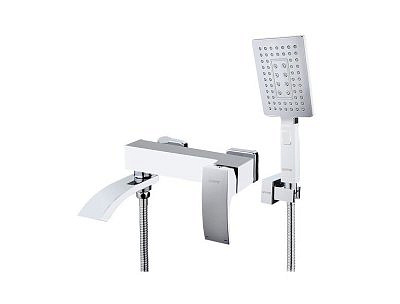 Смеситель для ванны Gappo белый хром G3207-8 