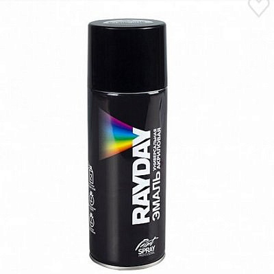 Краска аэрозоль RAYDAY акрил RAL 9005 черная глянцевая 520мл