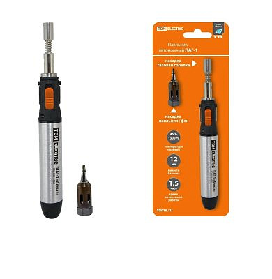 Паяльник автономный газовый ПАГ-1 наконечник:жало, резак, фен, 12мм, Алмаз TDM