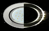 Светильник Ecola зеркальный GX53-H4 5310 встраемывый стекло Круг хром-хром 38х126