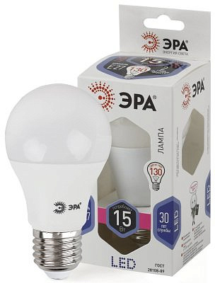 Лампа светодиодная ЭРА LED Е27 А60 smd  15w/860  6000К