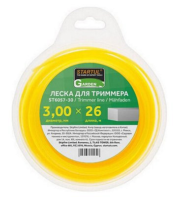Леска 3.0мм*26м квадратное сечение STARTUL GARDEN ST6057-30