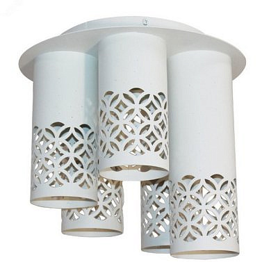 Светильник потолочный ЭЛЕТЕХ Касабланка 151 белый муар НПБ 01-5х60-157 Е27  