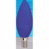 Лампа светодиодная E14 свеча LED 220V 6W СИНЯЯ  100*37