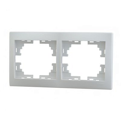 Рамка 2 места , горизантальная , белая. Мира 701-0200-147