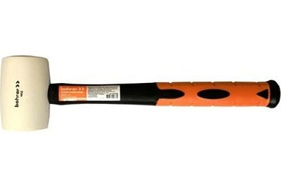 Киянка BOHRER 680 гр, рукоятка фиберглас с резиновым покрытием, круглый боек, белая резина 45013368 