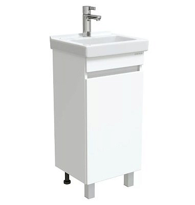 Тумба Милтон Квадро 40 напольная белая с умывальником Визит 40  /Оника/ 104009
