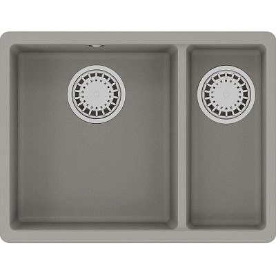 Мойка для кухни SINARA 550.2-U 550*420 двухчашевая грей  с сифоном 9910081  LEMARK   