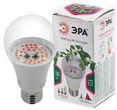 Лампа Фито А60 Е27 10ватт (18микромоль) прозрачная для растений ЭРА красно-синий 440-660нм спектр 120х60