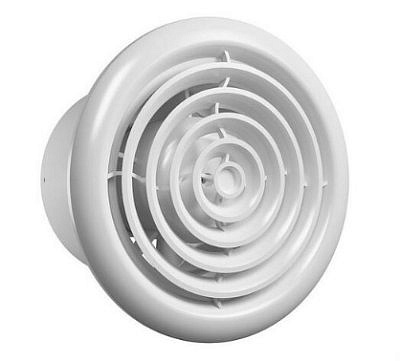 Вентилятор FLOW 4S С BB осевой с обратным клапаном вытяжной с круглой решеткой D100