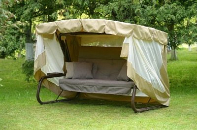 Качели "Александрия" 4-х местные, каркас коричневый с1455