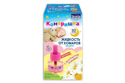 ЧИСТЫЙ ДОМ Жидкость от комаров Комаришка для детей 30 ночей