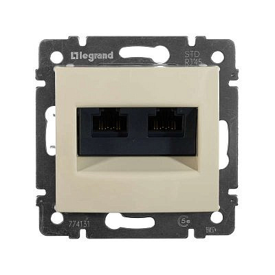 Механизм розетки информ. 2-м СП Valena RJ45 + RJ45 5Е UTP сл. кость Leg  774131