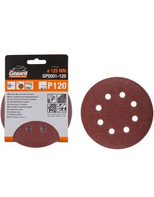 Шлифлист 125 Р120 (5шт)Gepard