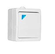 Выключатель ОП 1клавиша 10А с подсветкой IP54 белый