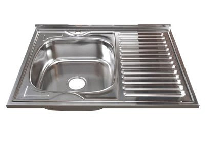 Мойка нержавеющая 800х600мм, 0,6мм, глубина 160мм,накладная, глянец левая  Mixline 528016