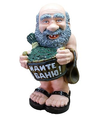 Садовая фигура Банщик 54х35 полистоун