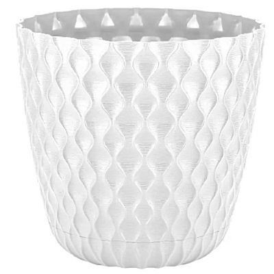Горшок для цветов InGreen Wave d270 10л с дренаной сеткой и съемным поддоном, Белоснежный жасмин  IG650410048