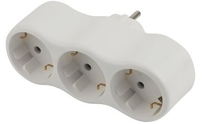 ЭРА разветвитель (тройник) 3 розетки 16A белый,земля,линейный (пластик премиум) SPx-3е-W 9842 805773