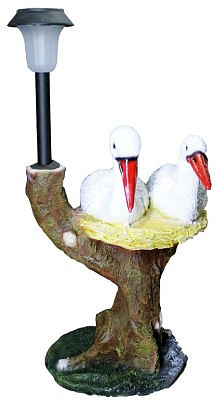 Садовая фигура Дерево:Два аиста с фонарем полистоун