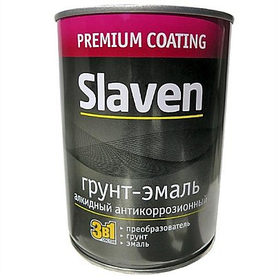 Грунт-эмаль по ржавчине Slaven  3в1 вишнёвый 1,1кг
