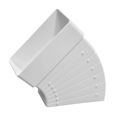 Колено 612КРП разноугловое горизонтальное пластиковое 60х120