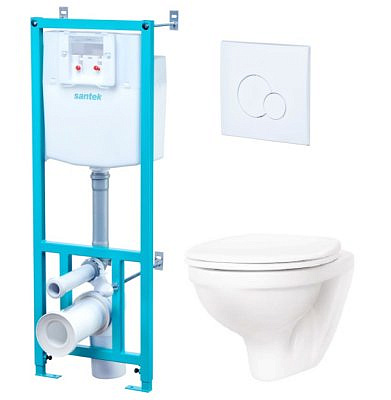 Комплект Santek ПЭК Бореаль инсталляция+унитаз+сиденье микролифт+кнопка хром (1.WH50.1.544)