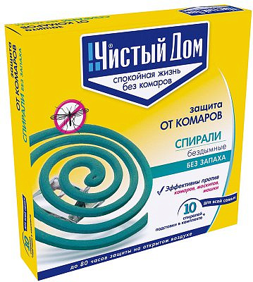 ЧИСТЫЙ ДОМ спирали от комаров 10 шт