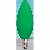 Лампа светодиодная E14 свеча LED 220V 6W ЗЕЛЁНЫЙ  100*37