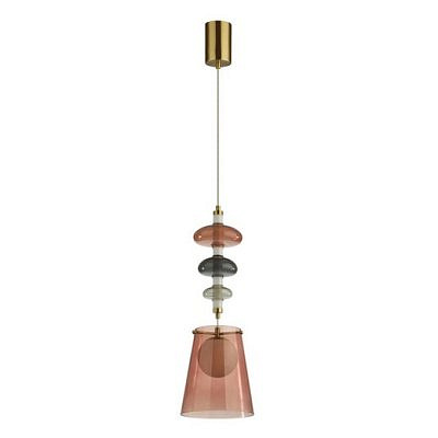 Подвес 5411/18 LAL-VISION OLD_EX23 13  бронзовый/цве бордов. серый/белый LED 18W 4000К AMORE