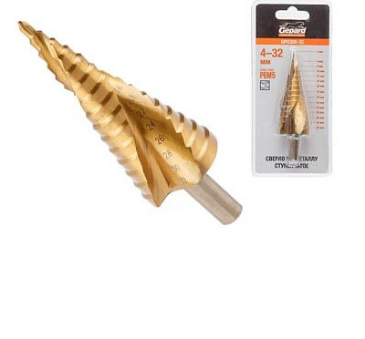 Сверло по металлу ступенчатое 4*32мм Gepard