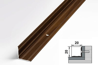 Профиль угловой ПУ05-1 венге 20*20*900