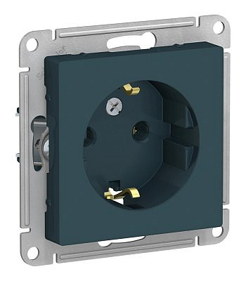 Механизм Розетка 1-м СП AtlasDesign 16А IP20 с заземл. механизм изумруд SE ATN000843