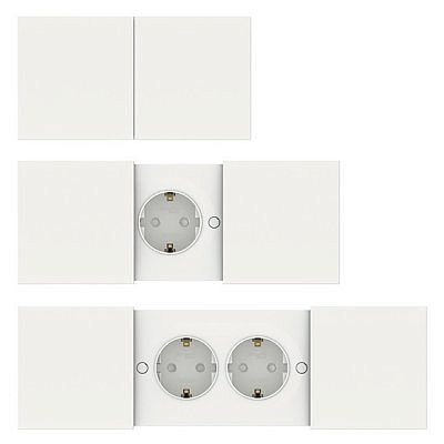 Мехнаизм розетки 2 места с заземлением, шторки, сдвижная крышка Antibact. белый СУ  ATN000128