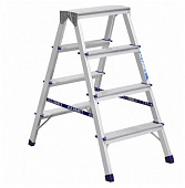 Стремянка двухсторонняя алюминиевая 4 ступени АЛЮМЕТ 26907