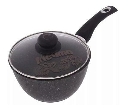 Ковш 1,7 л  Гранит стеклянная крышка Мечта 82701