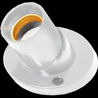 Патрон Е27 накладной наклонный белый Ecola