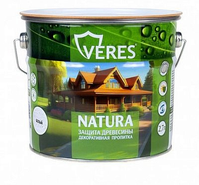 Пропитка VERES NATURA декоративная Белый 2,7л