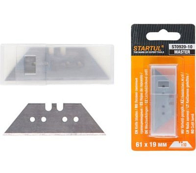 Лезвия сменные трапецевидные для ножей (10шт) STARTUL MASTER