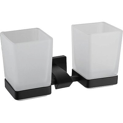 Держатель+2 стакана черный GAPPO G0708-6