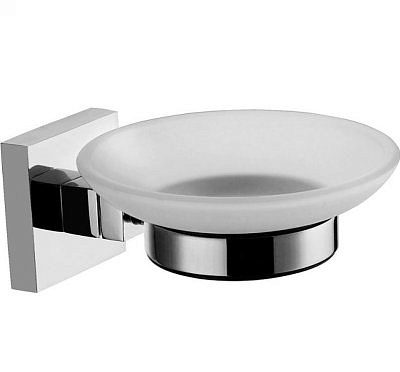 Мыльница стеклянная, хром RINA AZ-87008