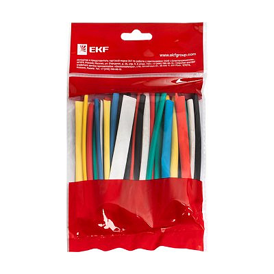 Трубка термоусадочная Набор  ТУТ: 6 цветов по 5шт.  (3/1,5, 4/2, 5/2,5, 6/3, 8/4) 100мм. 