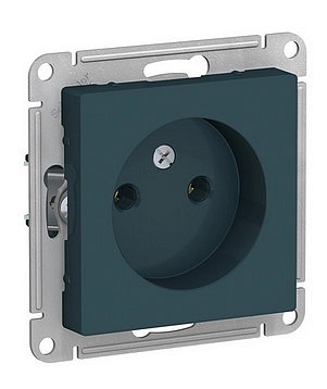 Механизм Розетка 1-м СП AtlasDesign 16А IP20 без заземл. без защ. шторок механизм изумруд SE ATN000841