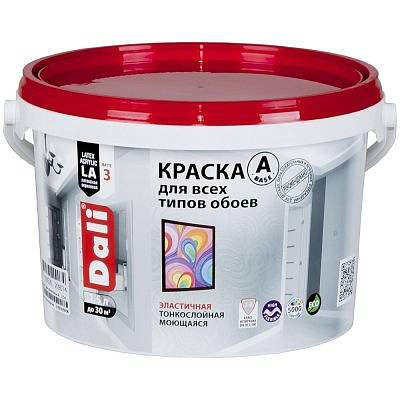 Краска DALI акриловая для обоев высокотиксотропная 2,5л