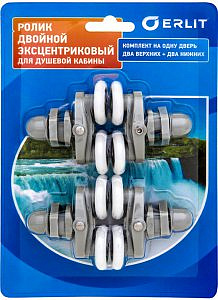 Деталь - ролик дверной комплект эксцентриковые двойные 25мм блистер
