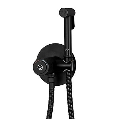 Встраиваемый гигиенический душ  Gappo G7288-6 с крючком чёрный.