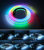 Лента светодиодная,свет Цветная 16*7   5,7 ватт/м.п. 220V IP68  рез кратно 1м  72led/m 