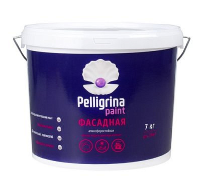 Краска в/д PELLIGRINA PAINT акриловая фасадная белоснежная (7кг)