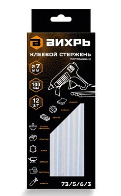 Стержни клеевые  7*100мм ВИХРЬ